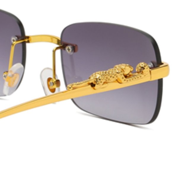 Neiman Marcus Jaguar  Retro Luxury Gold Metal Sunglasses main image 7